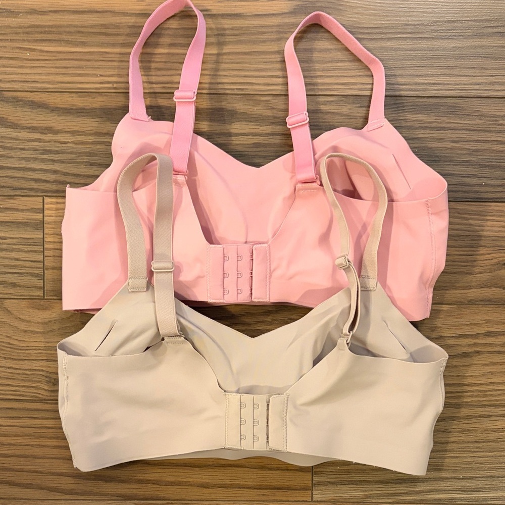 H by Halston NWOT Seamless Wireless Bras (2 pack) in Pink and Beige size medium - Picture 4 of 7